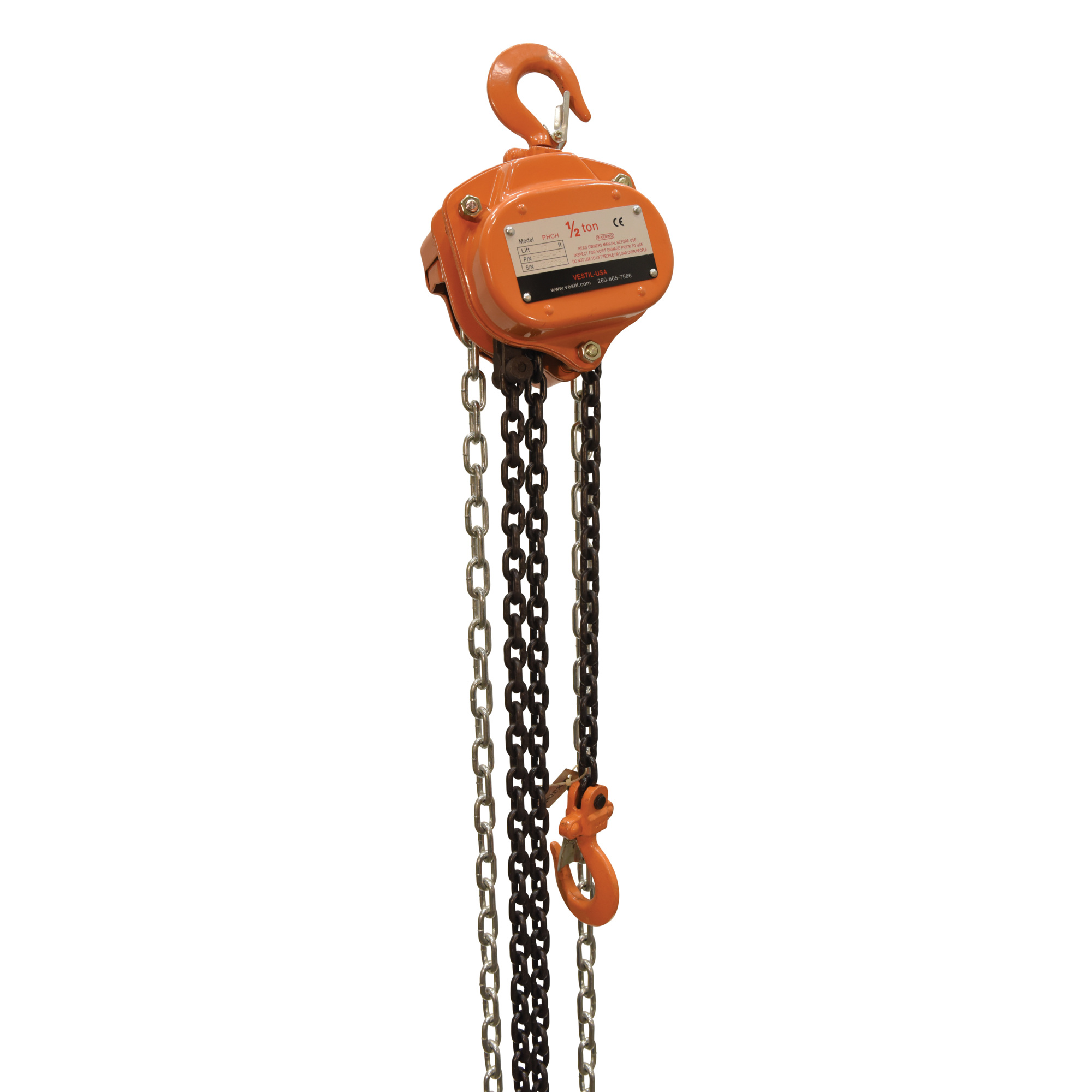 Vestil Professional Chain Hoist - 10ft. Lift Height, 1000-Lb. Capacity, Model# PHCH-1-10